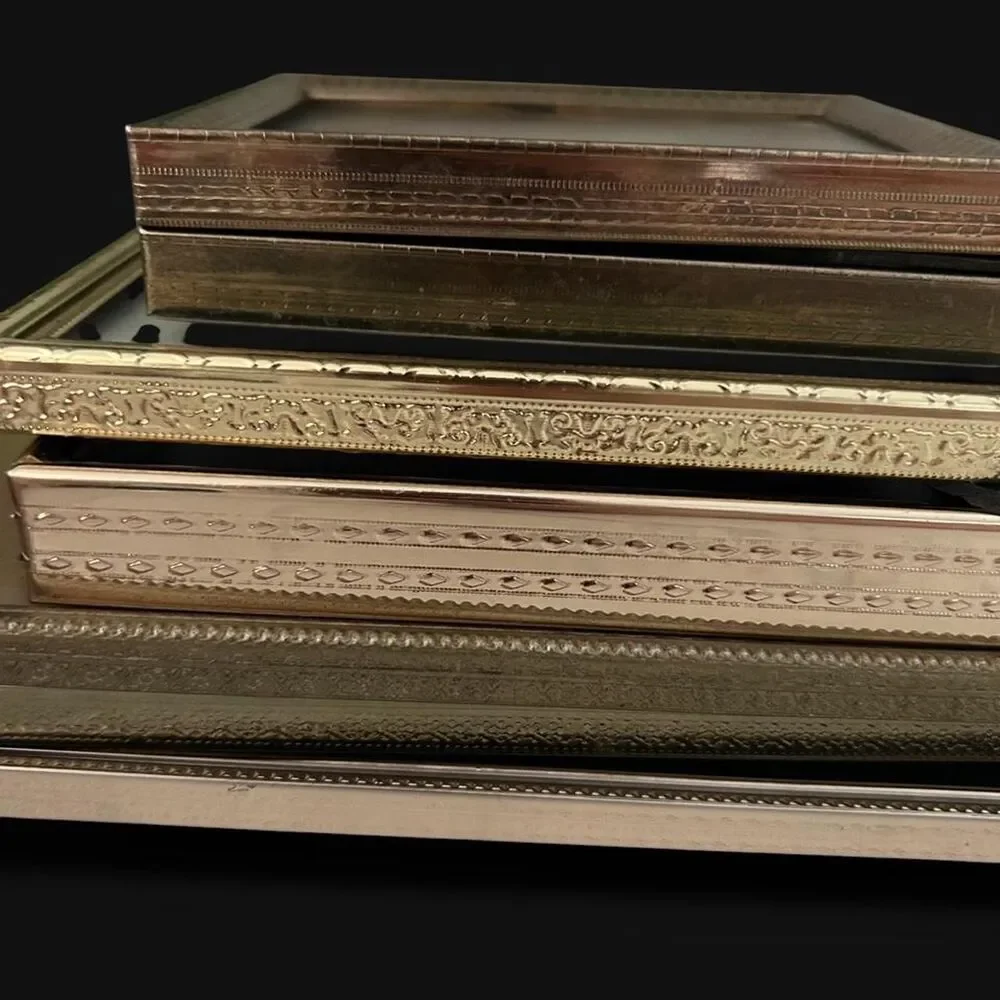 Set of 7 Vintage Brass Ornate Frames